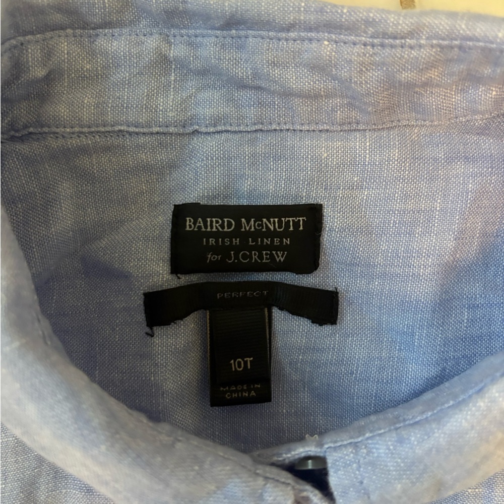 J. Crew Baird McNutt Sky Blue Irish Linen Shirt